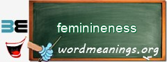 WordMeaning blackboard for feminineness